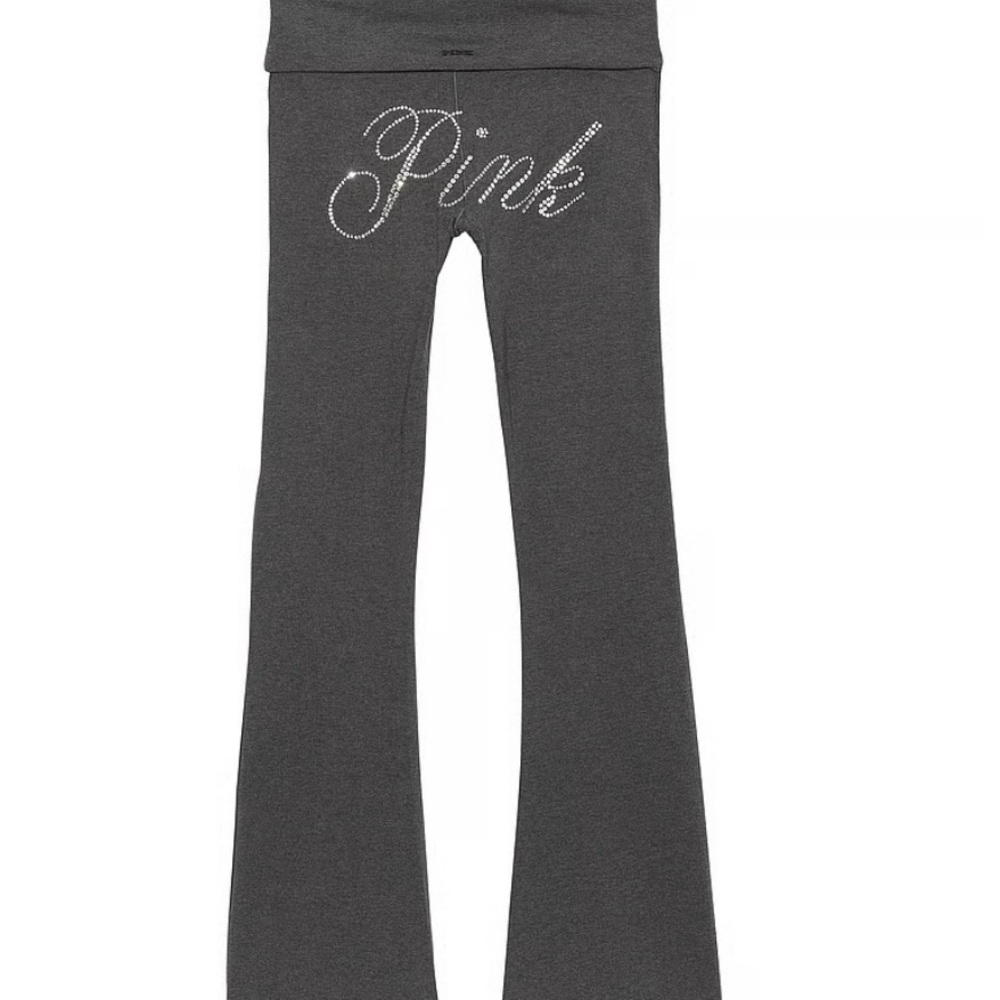 Victoria's Secret Charcoal Leggings with Rhinestone Accent (Bling Collection)